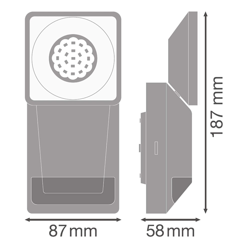 Ledvance -LED Utomhus Väggbelysning med sensor  SPOT LED/8W/230V IP55 svart