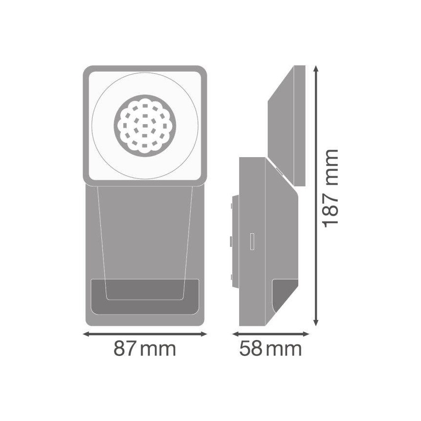 Ledvance - LED Utomhus Väggbelysning med sensor SPOT LED/8W/230V IP55 vit