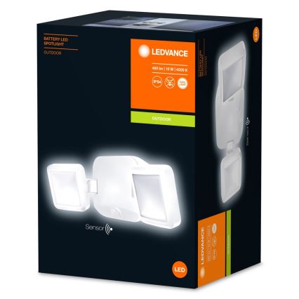 Ledvance - LED Utomhus vägglampa med sensor BATTERY 2xLED/10W/4xD IP54