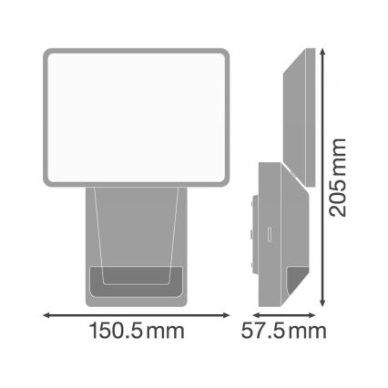 Ledvance - LED Utomhus väggStrålkastare med sensor FLOOD LED/15W/230V IP55
