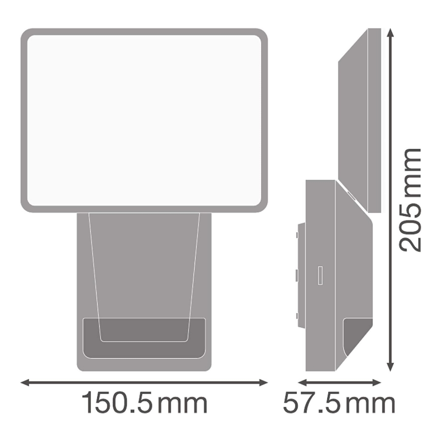 Ledvance - LED Utomhus väggStrålkastare med sensor FLOOD LED/15W/230V IP55
