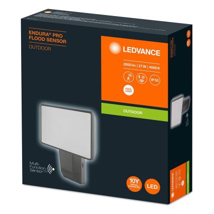 Ledvance - LED Utomhus väggStrålkastare med sensor  FLOOD LED/27W/230V IP55