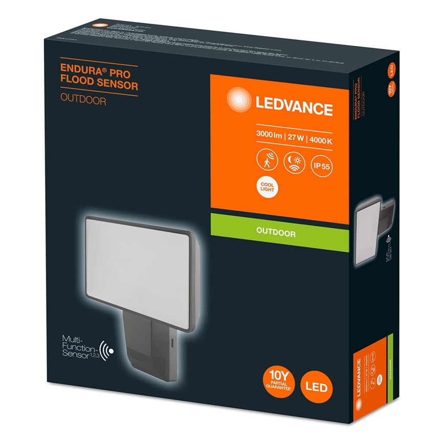 Ledvance - LED Utomhus väggStrålkastare med sensor  FLOOD LED/27W/230V IP55