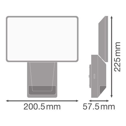 Ledvance - LED Utomhus väggStrålkastare med sensor  FLOOD LED/27W/230V IP55
