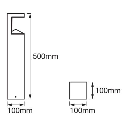 Ledvance - LED Utomhuslampa PYRAMID 1xLED/9W/230V IP44 50 cm