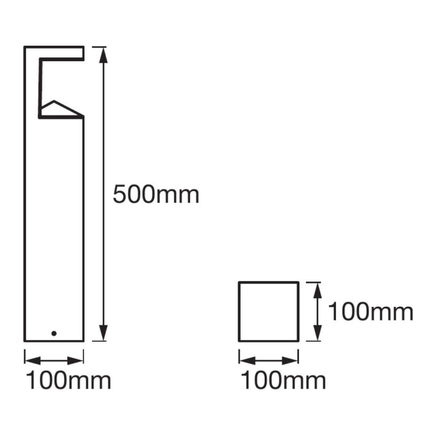 Ledvance - LED Utomhuslampa PYRAMID 1xLED/9W/230V IP44 50 cm