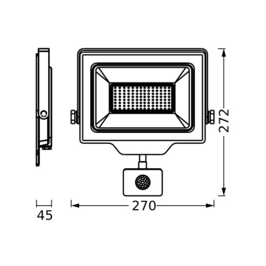 Ledvance - LED Väggstrålkastare för utomhusbruk med sensor FLOODLIGHT ESSENTIAL LED/100W/230V IP65