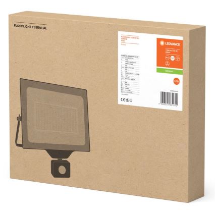 Ledvance - LED Väggstrålkastare för utomhusbruk med sensor FLOODLIGHT ESSENTIAL LED/150W/230V IP65
