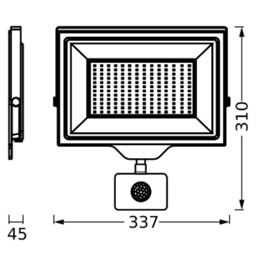 Ledvance - LED Väggstrålkastare för utomhusbruk med sensor FLOODLIGHT ESSENTIAL LED/150W/230V IP65