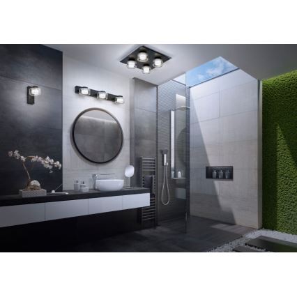 Ledvance - LED Vägglampa för badrum ORBIS FLAME LED/5,5W/230V 3000/4000K IP44 svart