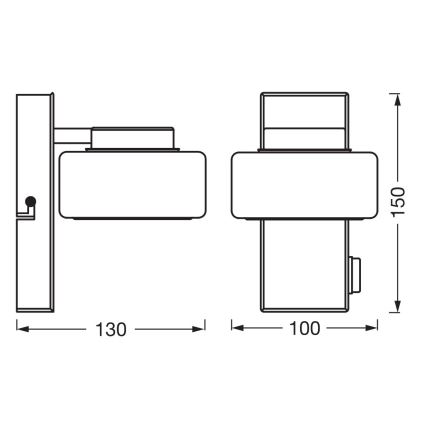 Ledvance - LED Vägglampa för badrum ORBIS FLAME LED/5,5W/230V 3000/4000K IP44 svart