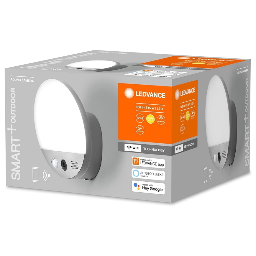 Ledvance - Utomhus LED vägglampa  med sensor  Data kontakt  kamerou SMART+ LED/15W/230V Wi-Fi IP44