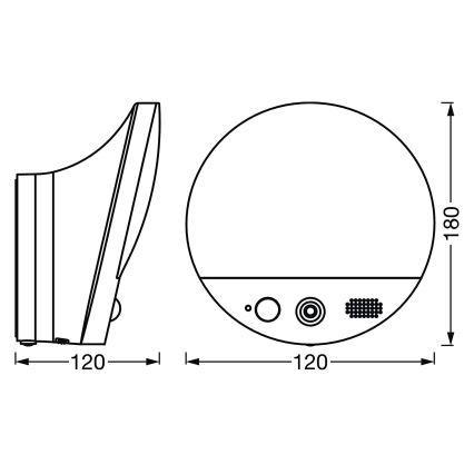 Ledvance - Utomhus LED vägglampa  med sensor  Data kontakt  kamerou SMART+ LED/15W/230V Wi-Fi IP44