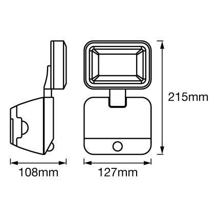 Ledvance - LED Väggstrålkastare för utomhusbruk med sensor SPOTLIGHT LED/4W/4xD IP54