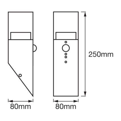 Ledvance - LEDUtomhus Väggbelysning med sensor Kristall 1xLED/5W/230V IP44