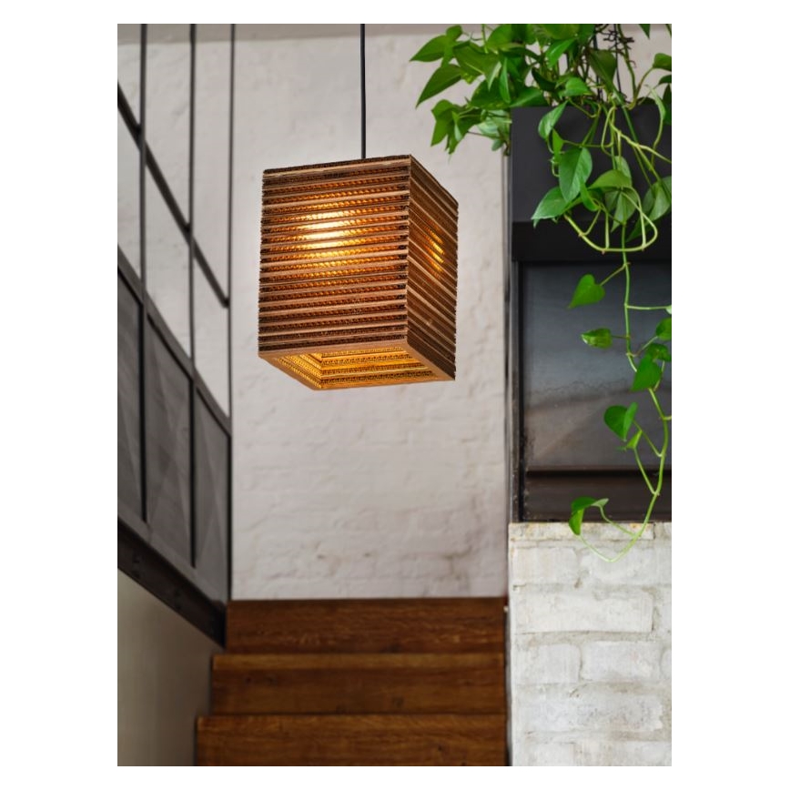 Ledvance - Ljuskrona med textilsladd DECOR CARDBOARD 1xE27/15W/230V 25x25 cm