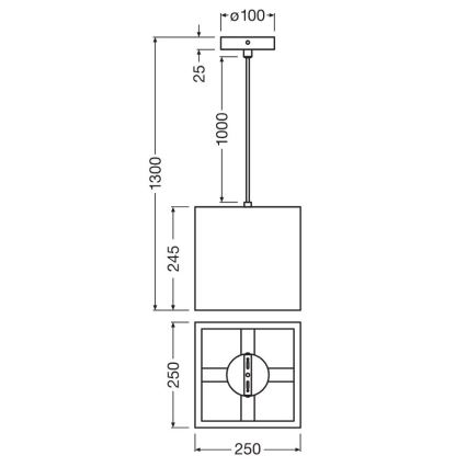 Ledvance - Ljuskrona med textilsladd DECOR CARDBOARD 1xE27/15W/230V 25x25 cm