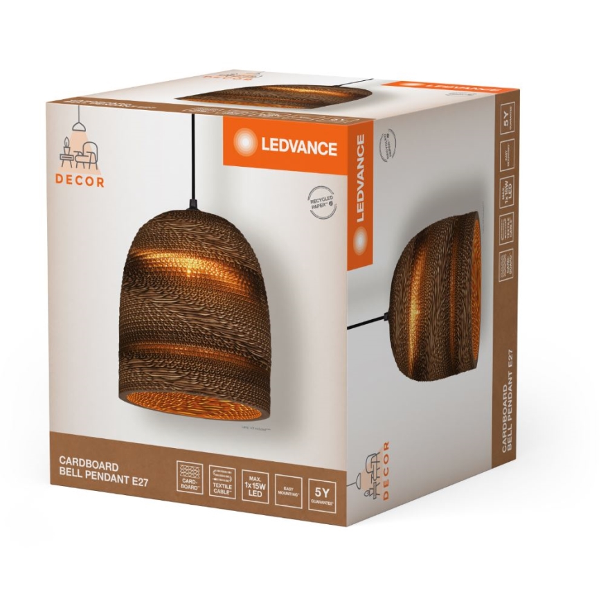 Ledvance - Ljuskrona med textilsladd DECOR CARDBOARD 1xE27/15W/230V diameter 25 cm