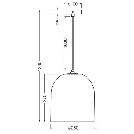 Ledvance - Ljuskrona med textilsladd DECOR CARDBOARD 1xE27/15W/230V diameter 25 cm