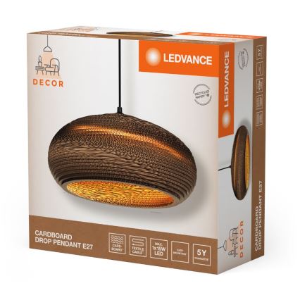 Ledvance - Ljuskrona med textilsladd DECOR CARDBOARD 1xE27/15W/230V diameter 40 cm