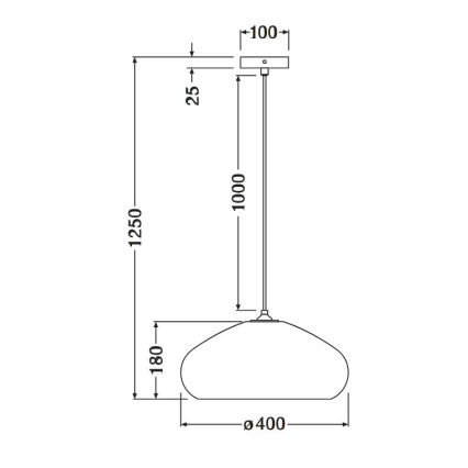 Ledvance - Ljuskrona med textilsladd DECOR CARDBOARD 1xE27/15W/230V diameter 40 cm