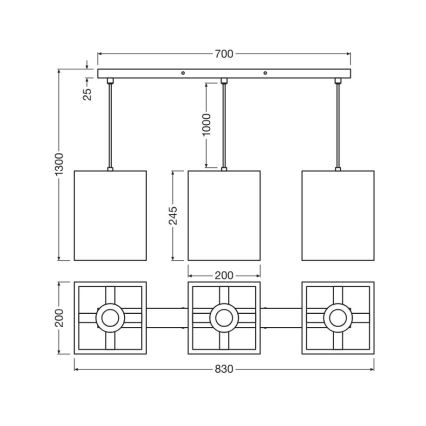 Ledvance - Ljuskrona med textilsladd DECOR CARDBOARD 3xE27/15W/230V