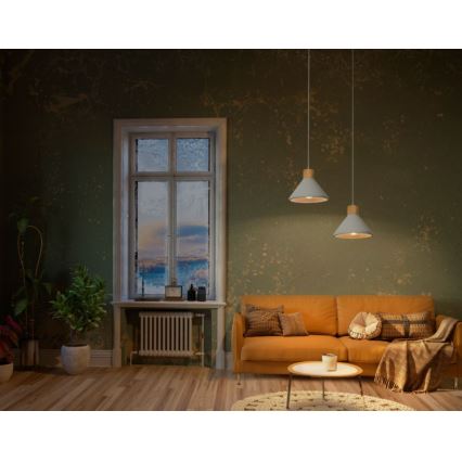 Ledvance - Ljuskrona med textilsladd DECOR CONCRETE 1xE27/15W/230V diameter 22 cm betong grå
