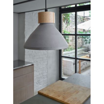 Ledvance - Ljuskrona med textilsladd DECOR CONCRETE 1xE27/15W/230V diameter 22 cm betong grå