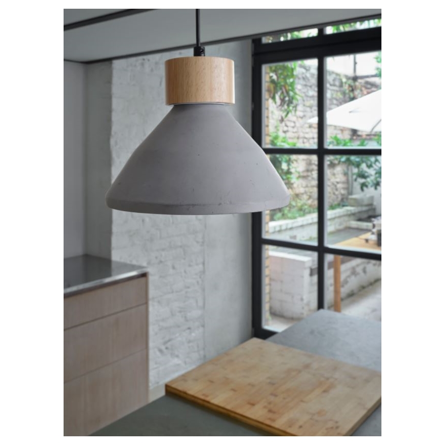 Ledvance - Ljuskrona med textilsladd DECOR CONCRETE 1xE27/15W/230V diameter 22 cm betong grå