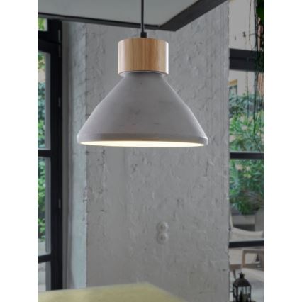 Ledvance - Ljuskrona med textilsladd DECOR CONCRETE 1xE27/15W/230V diameter 22 cm betong grå
