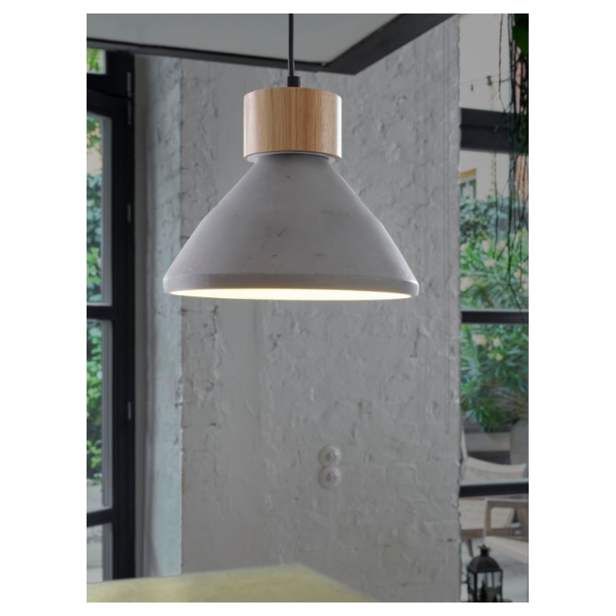 Ledvance - Ljuskrona med textilsladd DECOR CONCRETE 1xE27/15W/230V diameter 22 cm betong grå