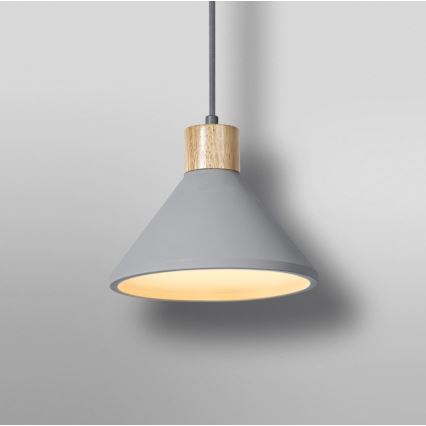Ledvance - Ljuskrona med textilsladd DECOR CONCRETE 1xE27/15W/230V diameter 22 cm betong grå