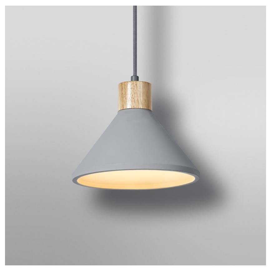 Ledvance - Ljuskrona med textilsladd DECOR CONCRETE 1xE27/15W/230V diameter 22 cm betong grå