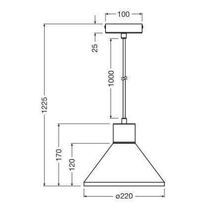 Ledvance - Ljuskrona med textilsladd DECOR CONCRETE 1xE27/15W/230V diameter 22 cm betong grå