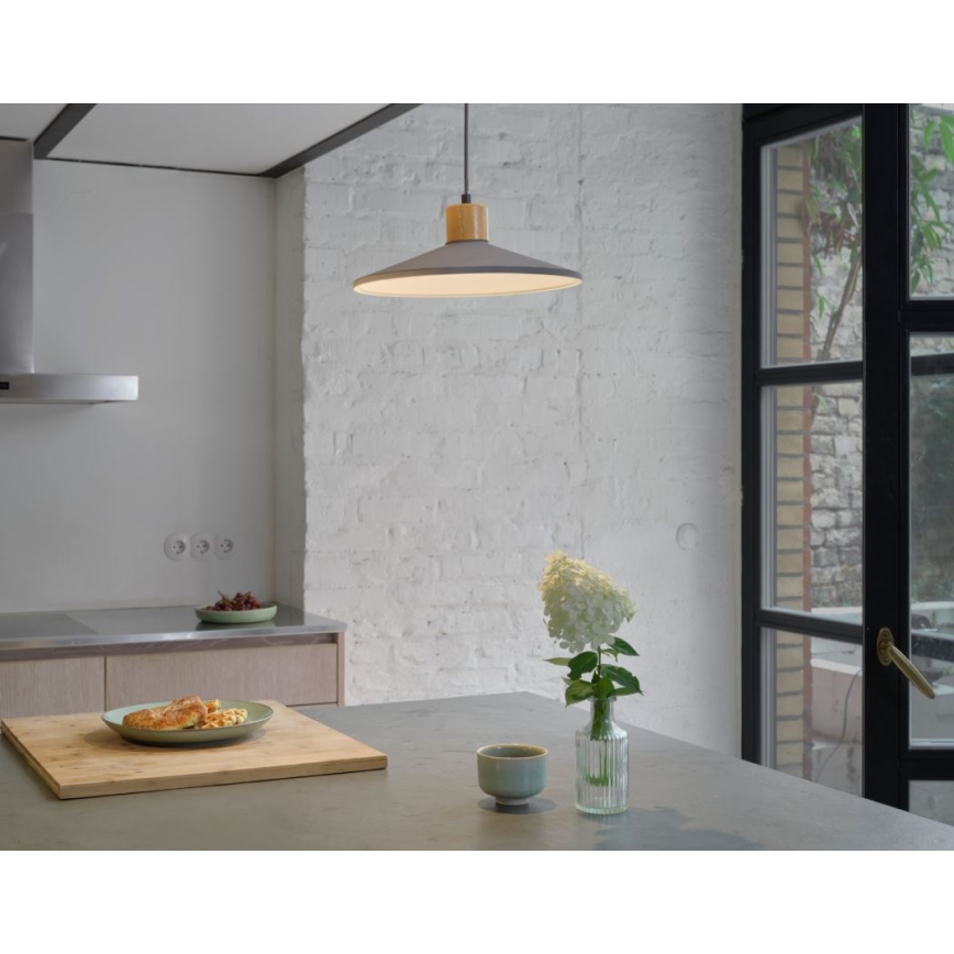Ledvance - Ljuskrona med textilsladd DECOR CONCRETE 1xE27/15W/230V diameter 32 cm betong grå