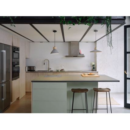 Ledvance - Ljuskrona med textilsladd DECOR CONCRETE 1xE27/15W/230V diameter 32 cm betong grå