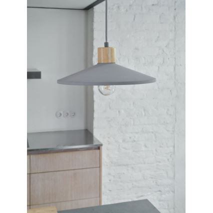 Ledvance - Ljuskrona med textilsladd DECOR CONCRETE 1xE27/15W/230V diameter 32 cm betong grå