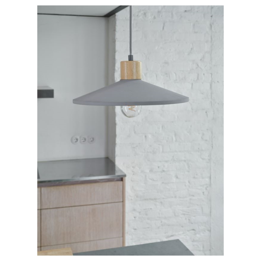 Ledvance - Ljuskrona med textilsladd DECOR CONCRETE 1xE27/15W/230V diameter 32 cm betong grå