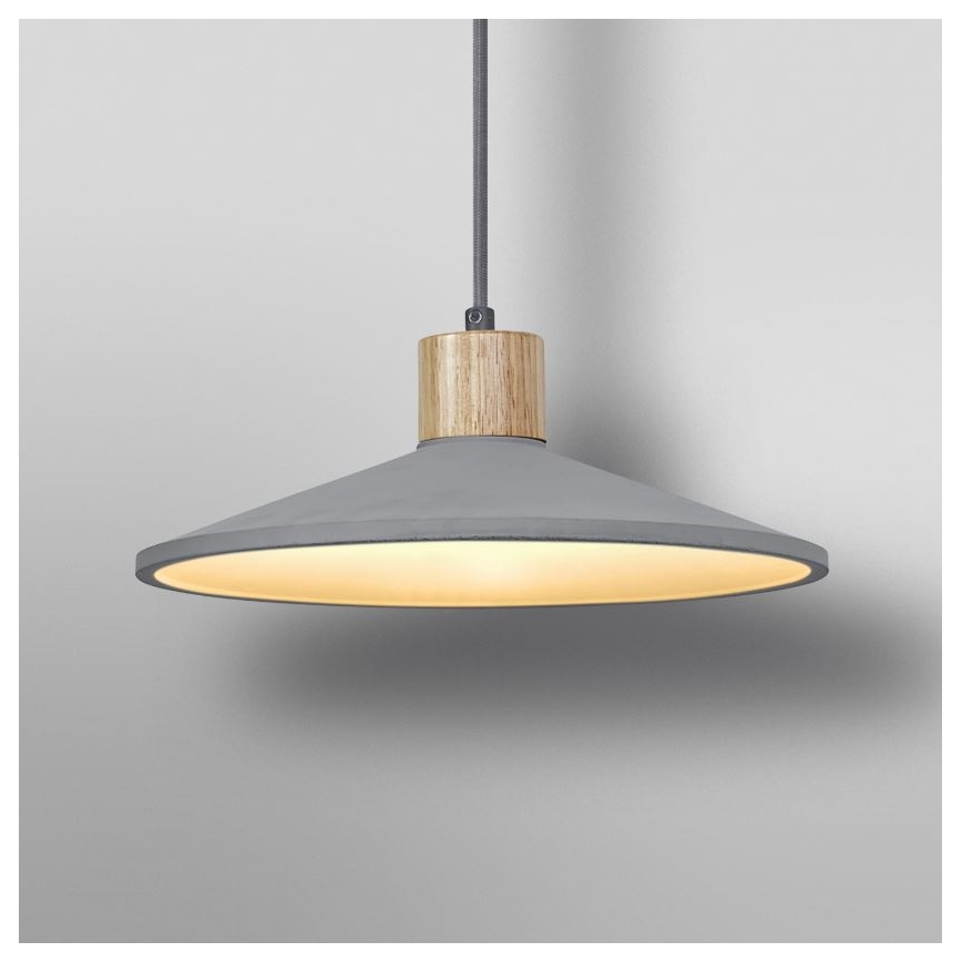 Ledvance - Ljuskrona med textilsladd DECOR CONCRETE 1xE27/15W/230V diameter 32 cm betong grå