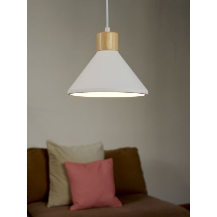Ledvance - Ljuskrona med textilsladd DECOR PLASTER 1xE27/25W/230V diameter 22 cm plåster vit