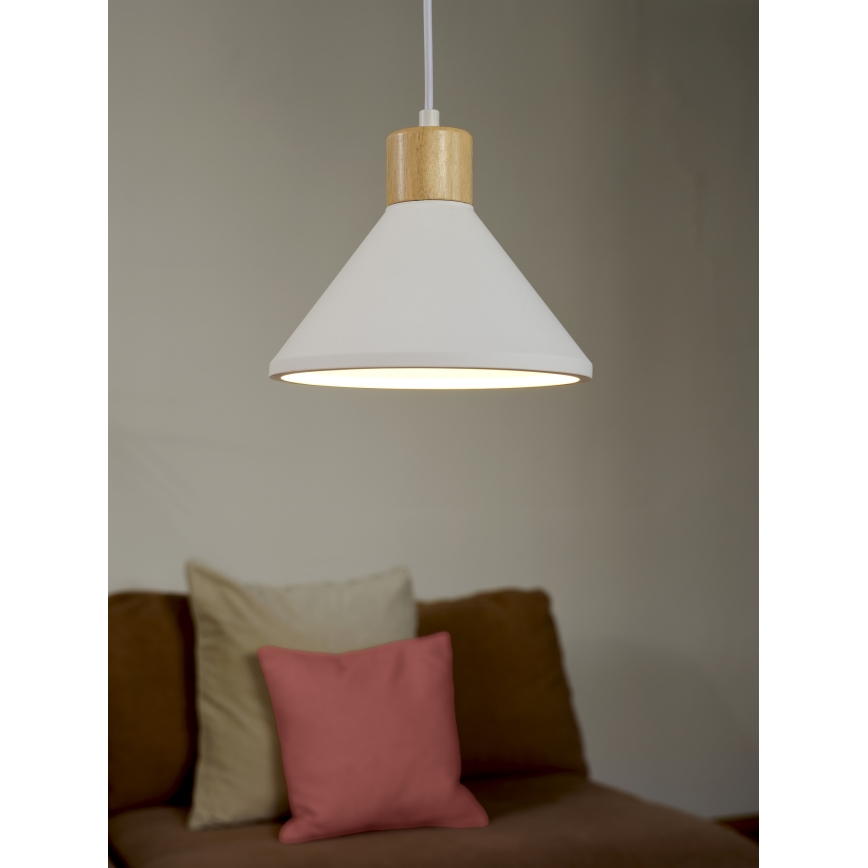 Ledvance - Ljuskrona med textilsladd DECOR PLASTER 1xE27/25W/230V diameter 22 cm plåster vit
