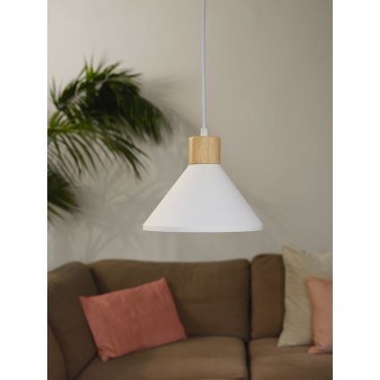 Ledvance - Ljuskrona med textilsladd DECOR PLASTER 1xE27/25W/230V diameter 22 cm plåster vit