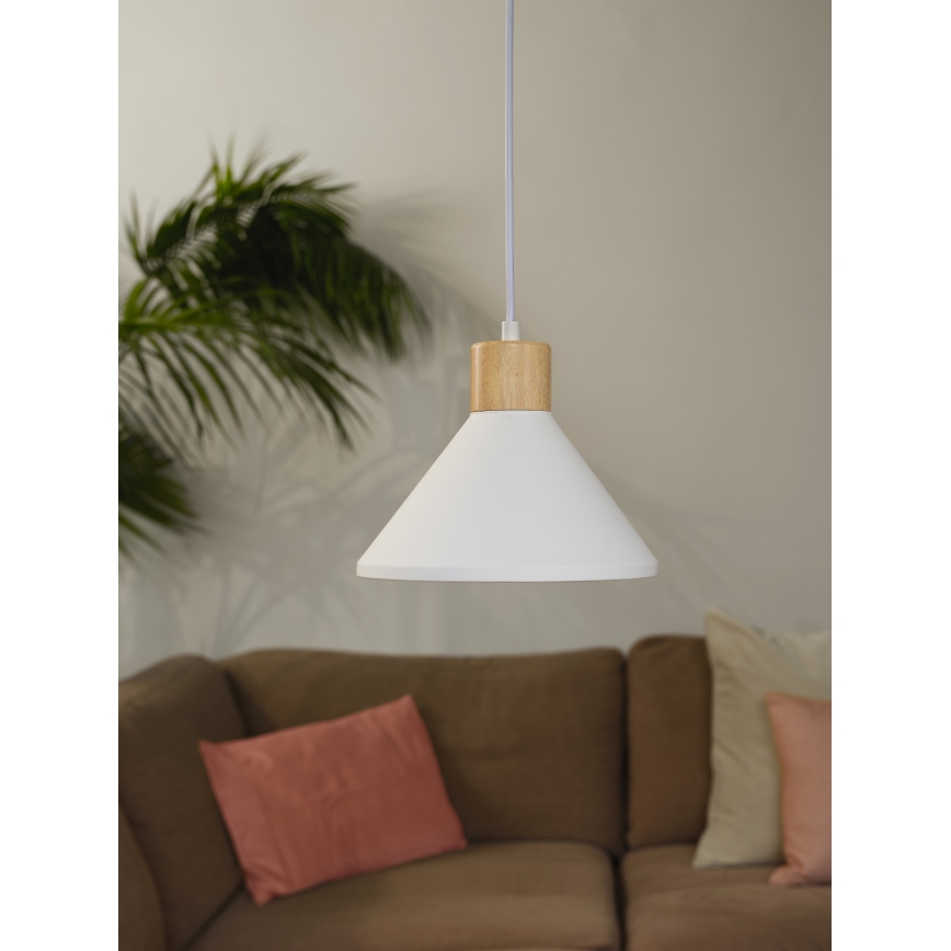 Ledvance - Ljuskrona med textilsladd DECOR PLASTER 1xE27/25W/230V diameter 22 cm plåster vit