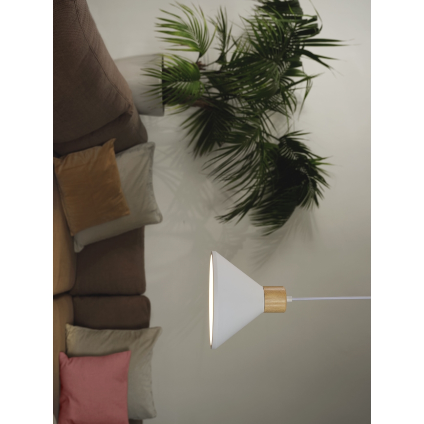 Ledvance - Ljuskrona med textilsladd DECOR PLASTER 1xE27/25W/230V diameter 22 cm plåster vit