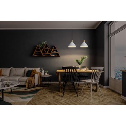 Ledvance - Ljuskrona med textilsladd DECOR PLASTER 1xE27/25W/230V diameter 22 cm plåster vit