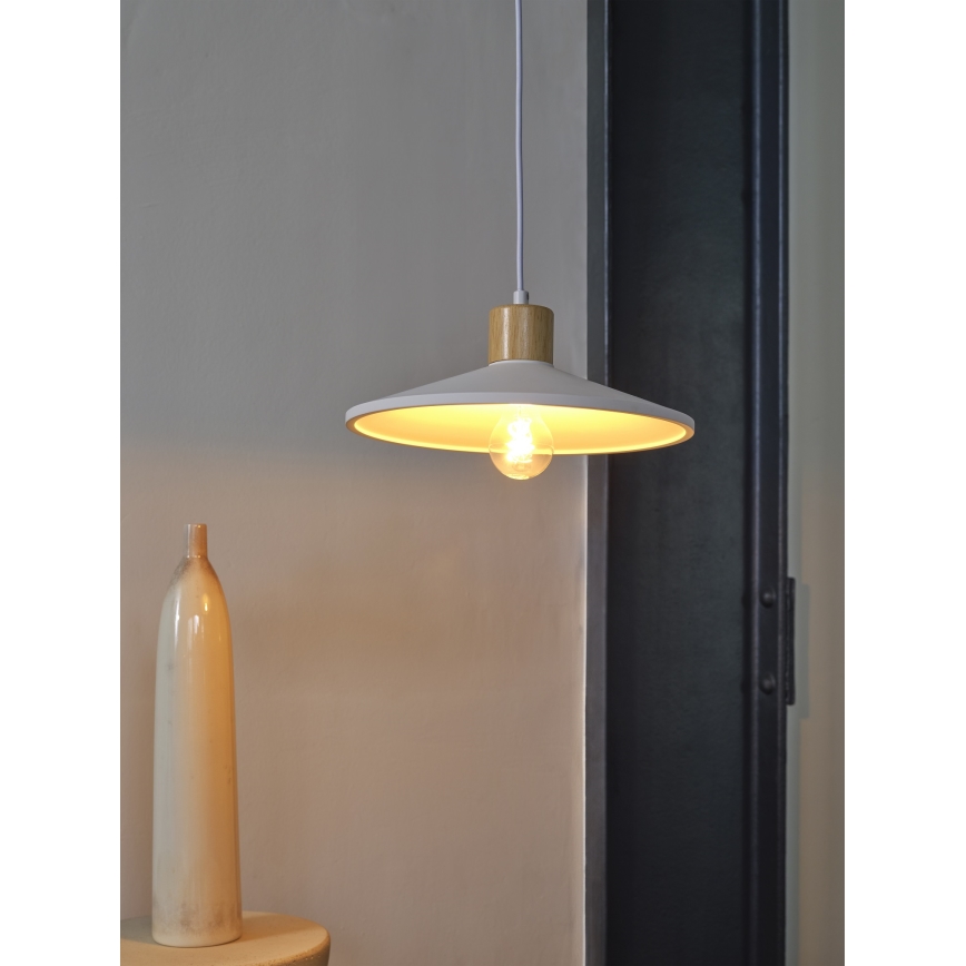 Ledvance - Ljuskrona med textilsladd DECOR PLASTER 1xE27/25W/230V diameter 32 cm plåster vit