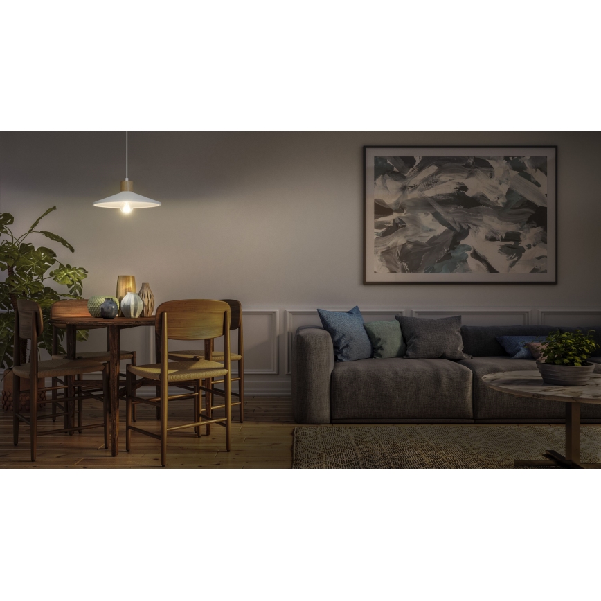 Ledvance - Ljuskrona med textilsladd DECOR PLASTER 1xE27/25W/230V diameter 32 cm plåster vit