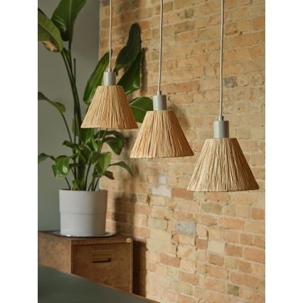 Ledvance - Ljuskrona med textilsladd DECOR RAFFIA 3xE27/15W/230V raffiabaster