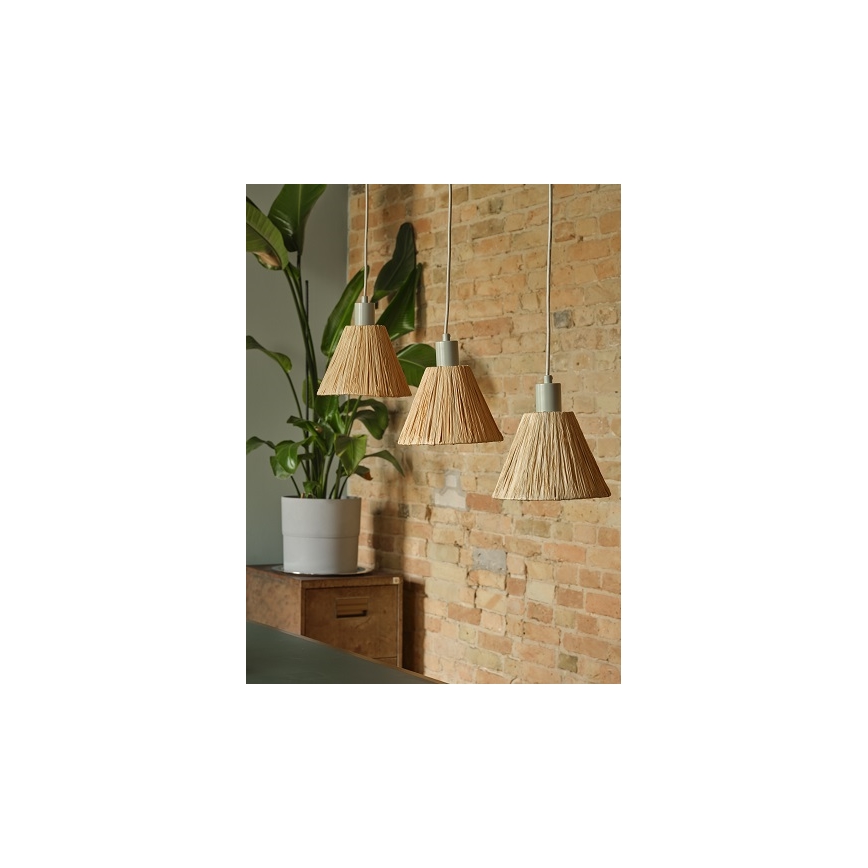 Ledvance - Ljuskrona med textilsladd DECOR RAFFIA 3xE27/15W/230V raffiabaster