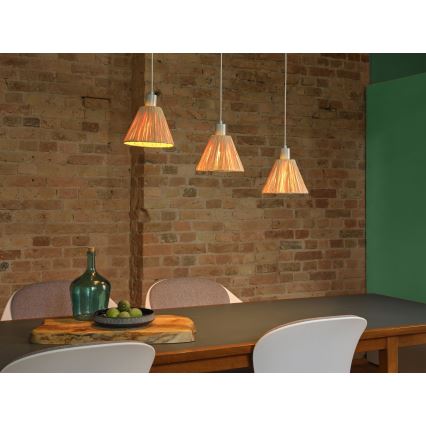 Ledvance - Ljuskrona med textilsladd DECOR RAFFIA 3xE27/15W/230V raffiabaster